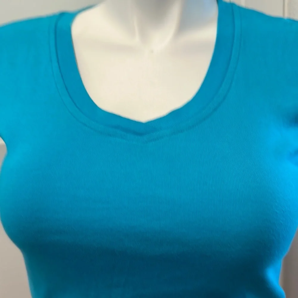 Newport News Blue Cap Sleeve Top Size L - Picture 2 of 10